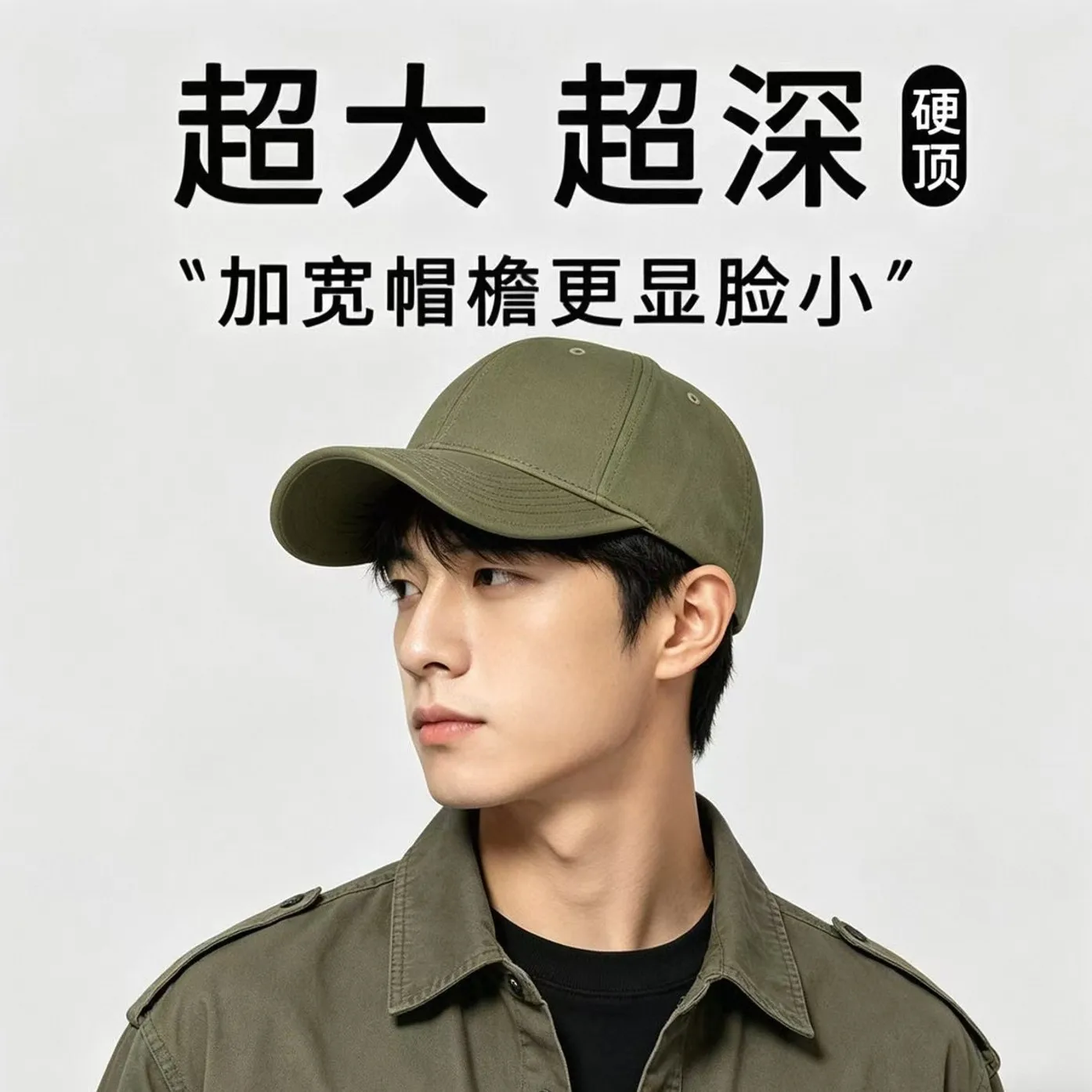 100 Percent Cotton Brushed Structured Baseball Caps For Men Women Extra Large Size Up To 65cm Wide Brim Deep Crown Adjustable
