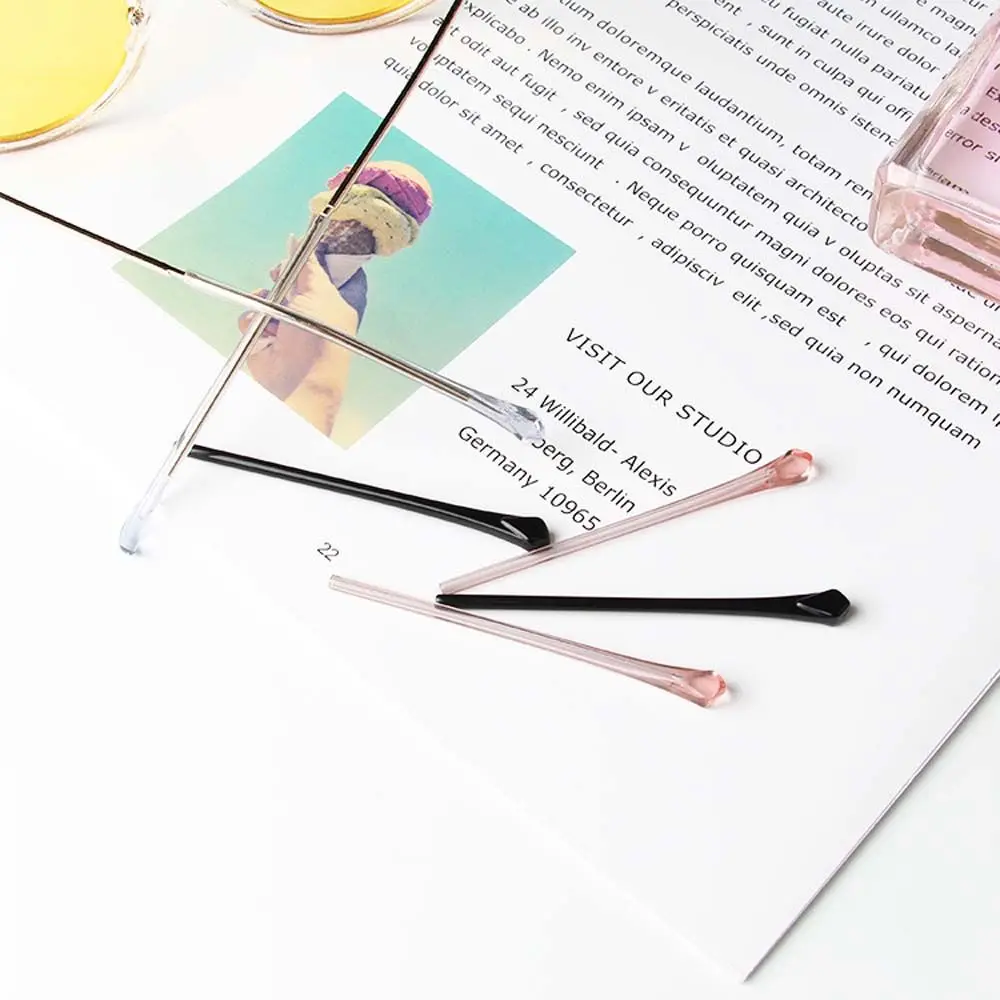 Transparent 1 Pair Round Hole Plank Eyeglass Holder Anti-Slip Glasses Foot Cover Eyeglass Accessories Ear Hooks Legs Sleeve