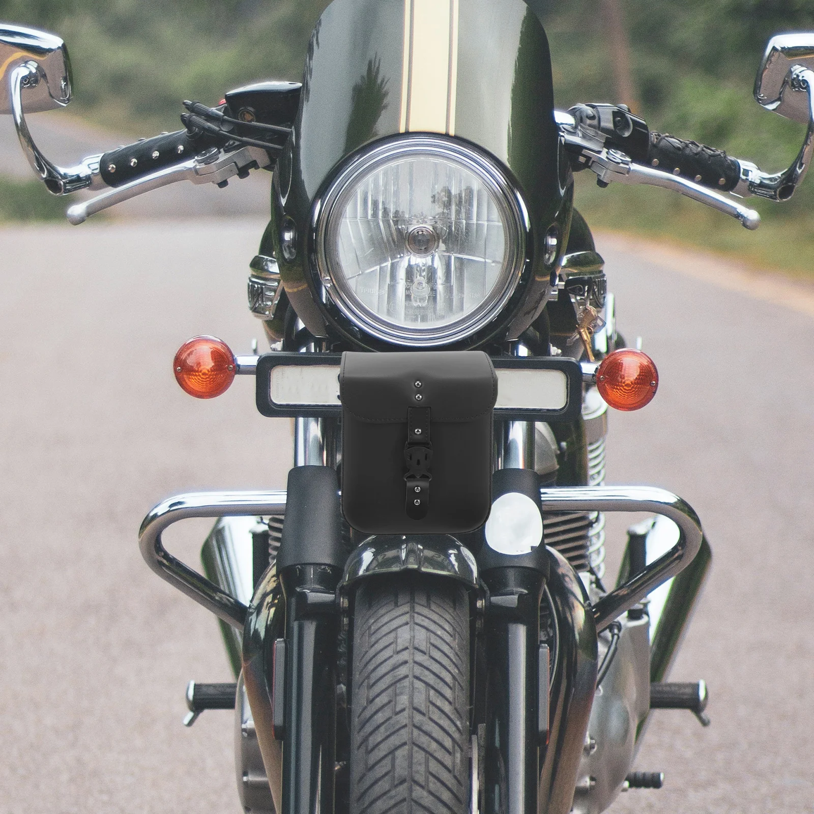 دراجة نارية السرج حقيبة سوداء خمر الاصطناعية الجانب مقسم حقيبة أداة السلة السرج أكياس الدراجات النارية أكياس الدراجات النارية