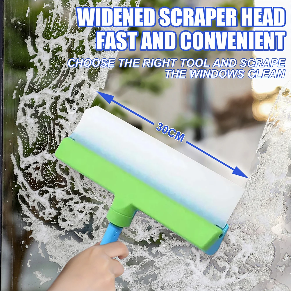 

Window Squeegee Kit Microfiber Scrubber Complete Glass Cleaning Set for Shower Mirror Door Car Cleaning