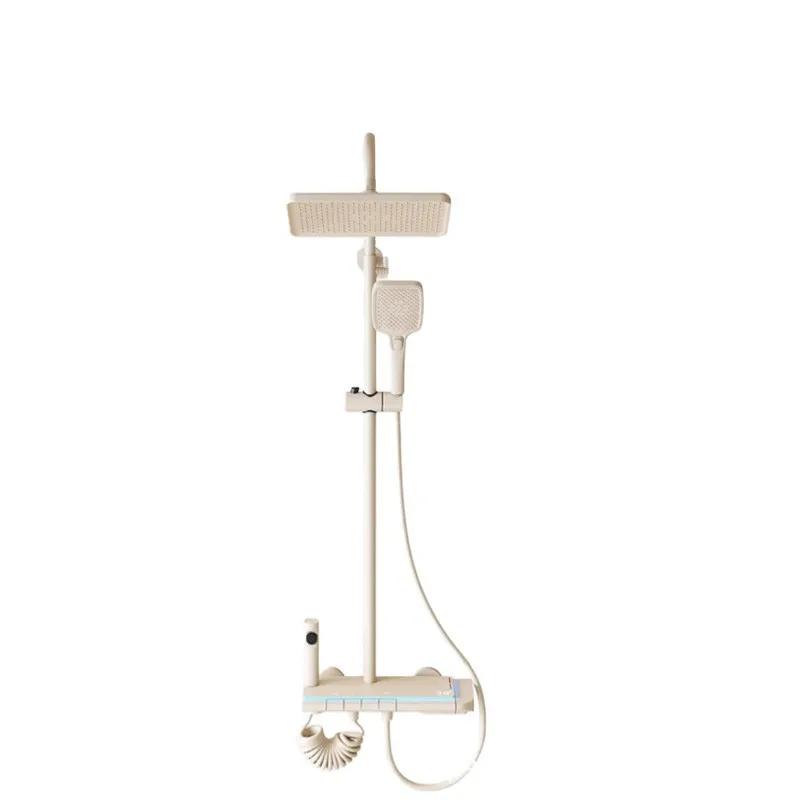 

Душевой набор Термостат с цифровым дисплеем под давлением Полностью медная ванная комната Клавиша фортепиано Бытовой окружающий свет Душ