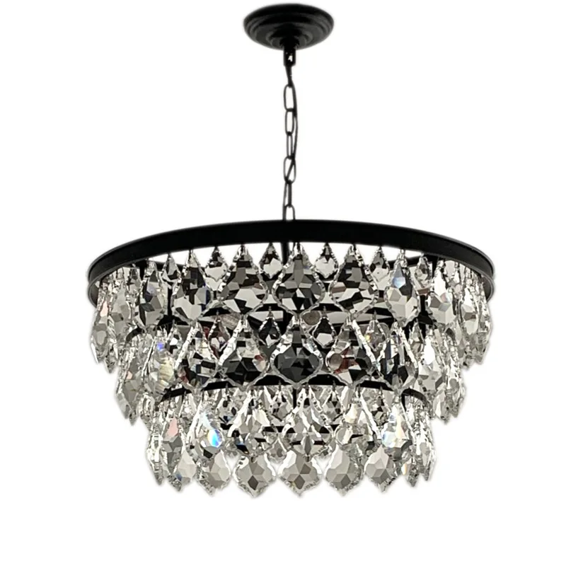 American minimalist retro Crystal Chandelier, Living Room, Bedroom, Entrance, Light Luxury Restaurant, Creative Light