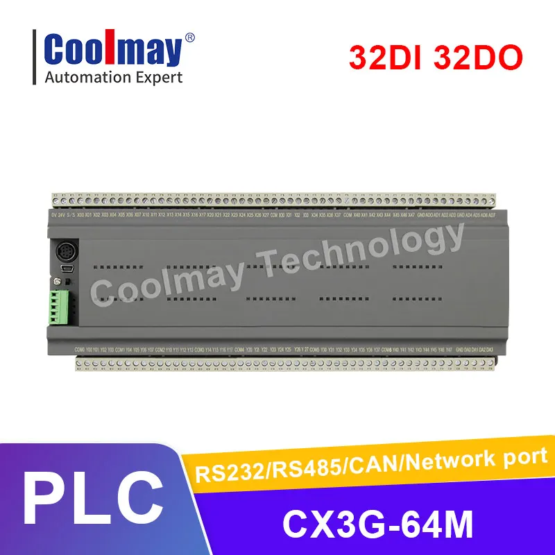 CX3G-64MT-485/232  PLC 32DI 32DO rs485 rs232 compatible with Free software