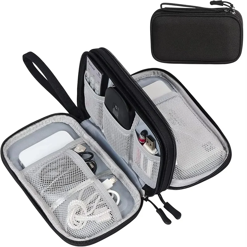 Sac de rangement étanche pour câbles de données, écouteurs, souris, chargeurs, câbles USB, pochette de gestion des cordons pour accessoires électroniques