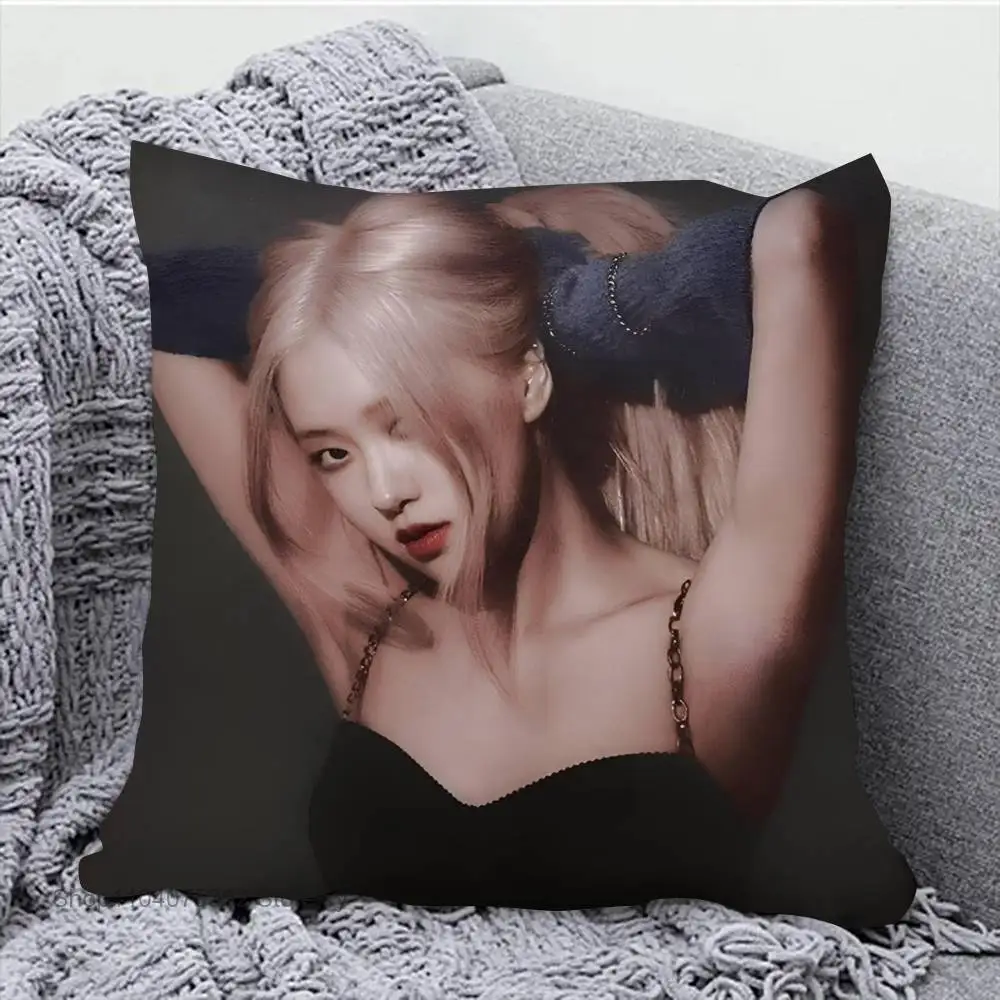 KPOP Roseanne Park B-BLACKPINK كيس وسادة وسادة مربعة لغرفة النوم أريكة الترفيه الراحة وسادة سيارة غرفة المعيشة ديكور المنزل