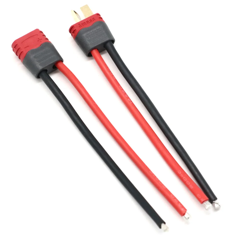 Conector de enchufe macho/hembra con Cable de silicona de 14 /18awg, 100mm para Cable de batería RC, XT60, XT30 T, XT90, MPX