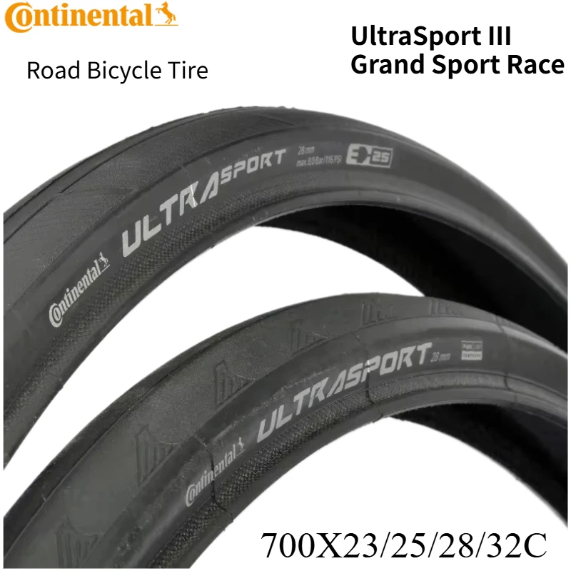 700C Road Bicycle Tire Continental Ultra Sport III Grand Sport Race Clincher Tube Bike Accessories 700x23 700x25 700x28 700x32