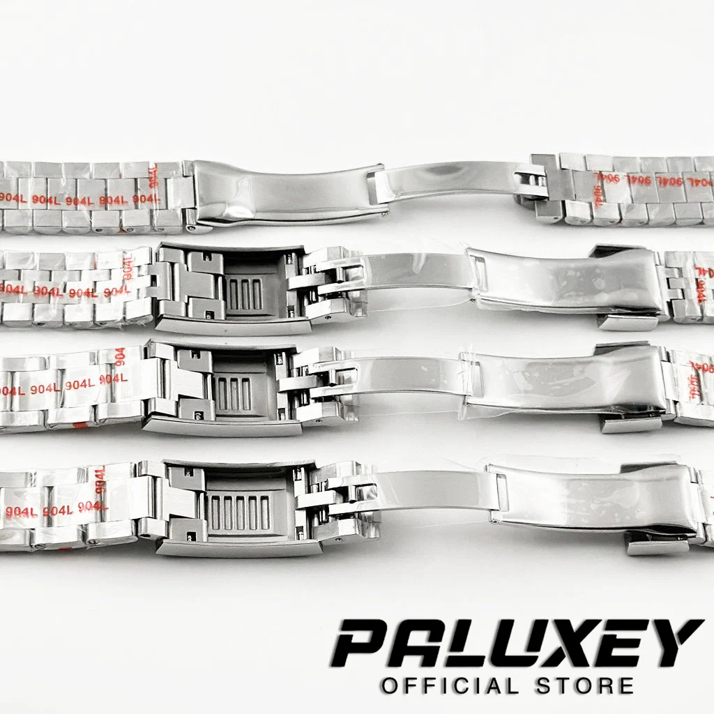 يوبيل المحار الفضي الرئاسي ، قفل الانزلاق ، سوار معصم من الفولاذ المقاوم للصدأ لسجل الغواصات ، جودة عالية ، عرض 20 ، 904L