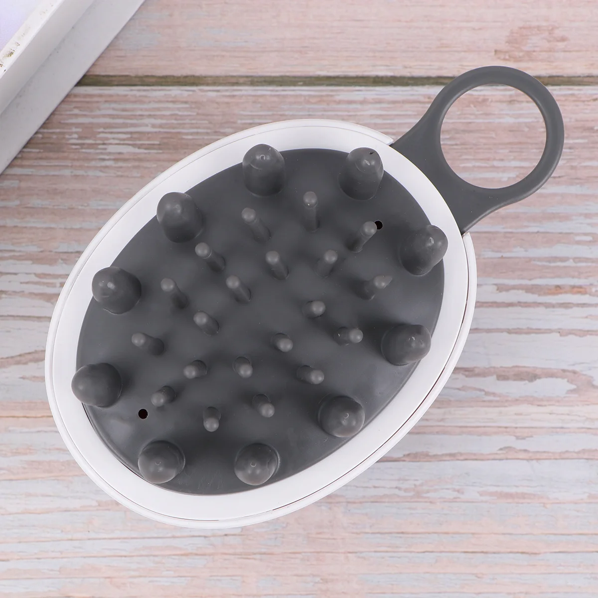 

1Pcs Silicone Hair Scalp Brush Grey with Hanging Hole Shampoo Massager for Hair Washing Increase Blood Dandruff