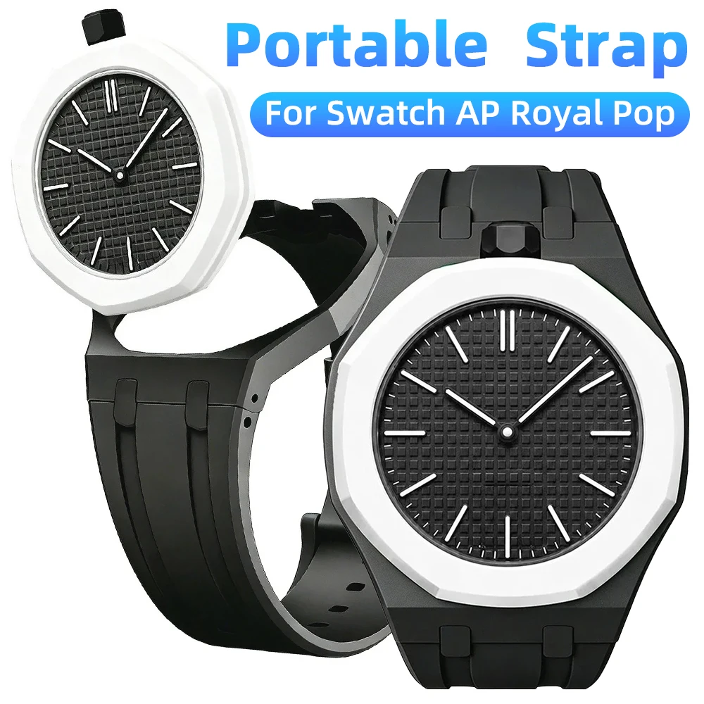 capa-com-alca-e-moldura-para-swatch-ap-royal-pop-pocket-modificacao-integrada-capa-de-silicone-pulseira-acessorios