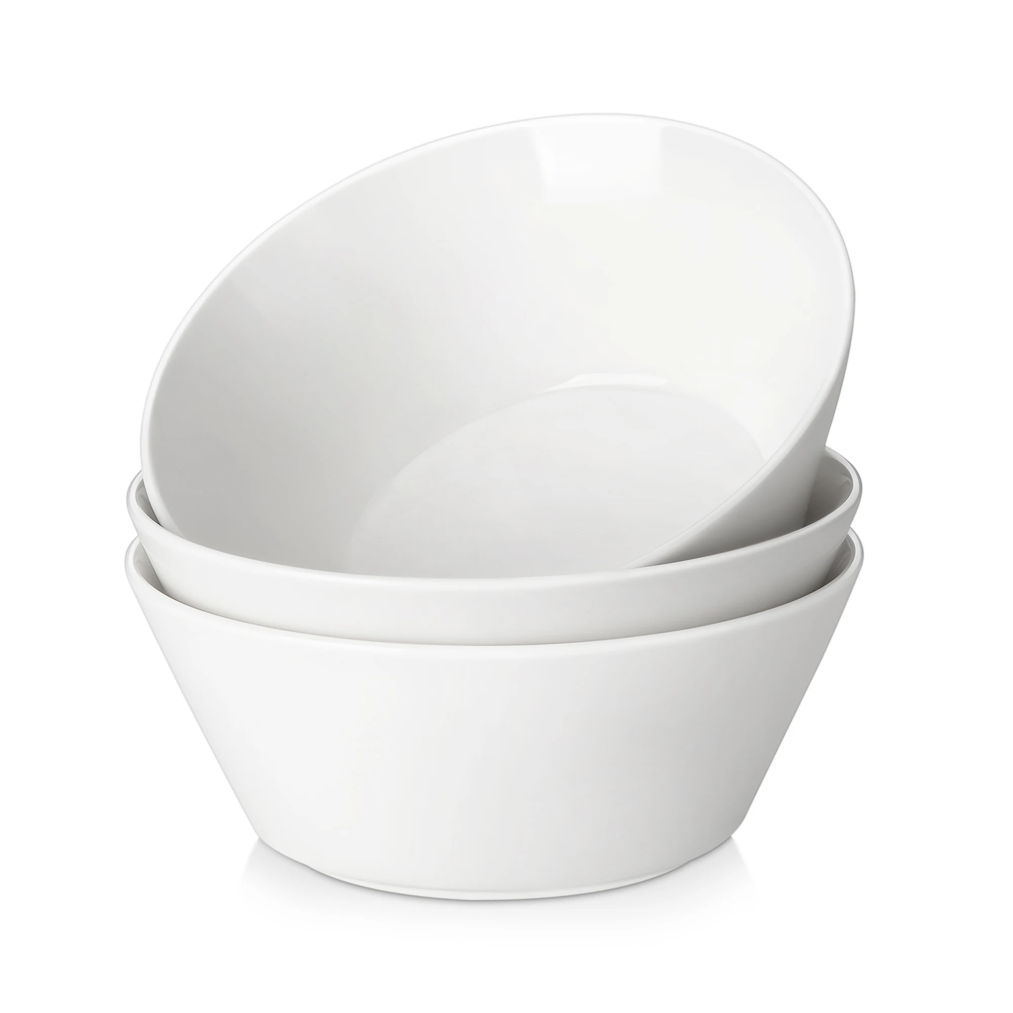 MALACASA 31/54 OZ Suppenschüsseln, Weiße Porzellanschüsseln 3er-Set, Tiefe Schüsseln für die Küche, Große Keramikschüsseln für Suppe, Müsli, Salat, Ramen und Obst, Spülmaschinen- und Mikrowellenfest