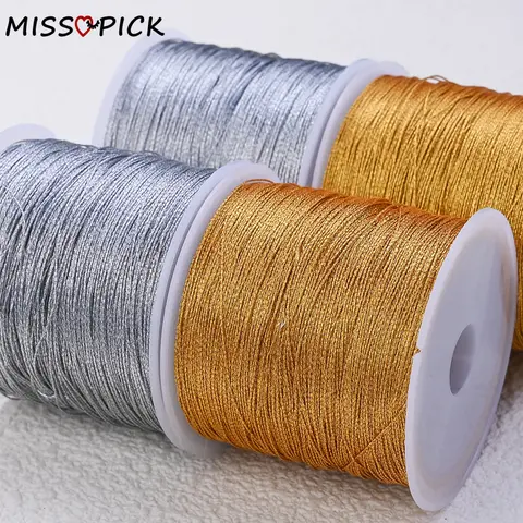 Golden/Silvery Thread Macrame Cord Rope Braided String For Bracelet Necklace Diy Tassels Beading Shamballa String Jewelry Making
