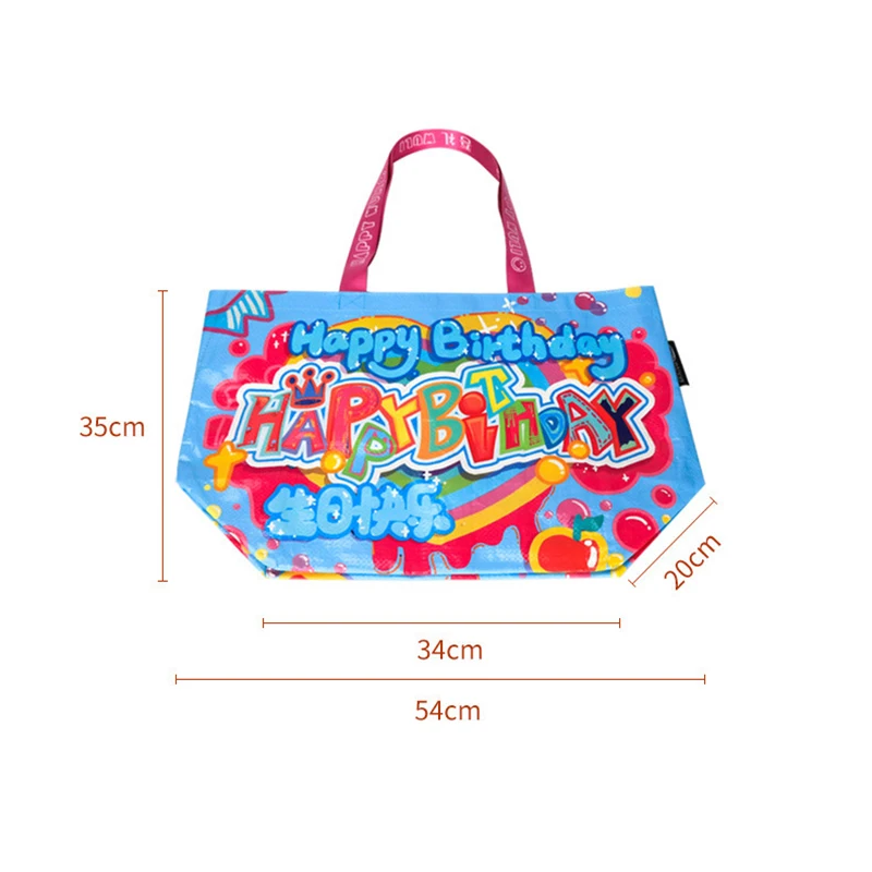 1Pcs Creative Gift Handheld Shopping Bag Colour Printing Plastic Woven Bag Large Capacity Waterproof Shoulder Storage Bag