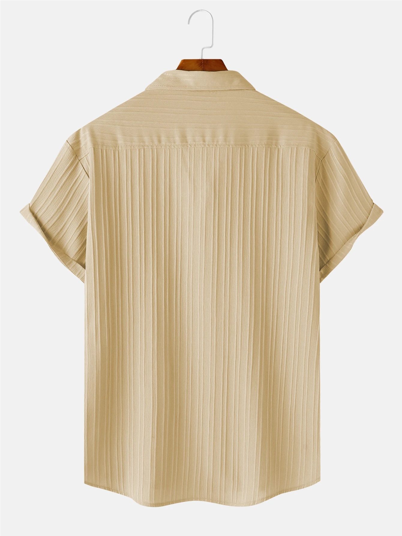 قميص رجالي بأكمام قصيرة مزخرف سادة، قميص فضفاض كاجوال مريح لملابس الصيف للرجال للارتداء اليومي #2