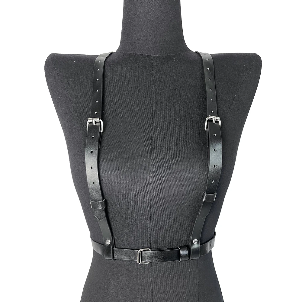 벨트 가죽벨트 벨트 여성용 가죽 벨트 여성용 PU 가죽 하네스 벨트, 조절식 바디 벨트, 하라주쿠 펑크 록 스트랩, 수제 탑 고딕 의류 액세서리, 패션