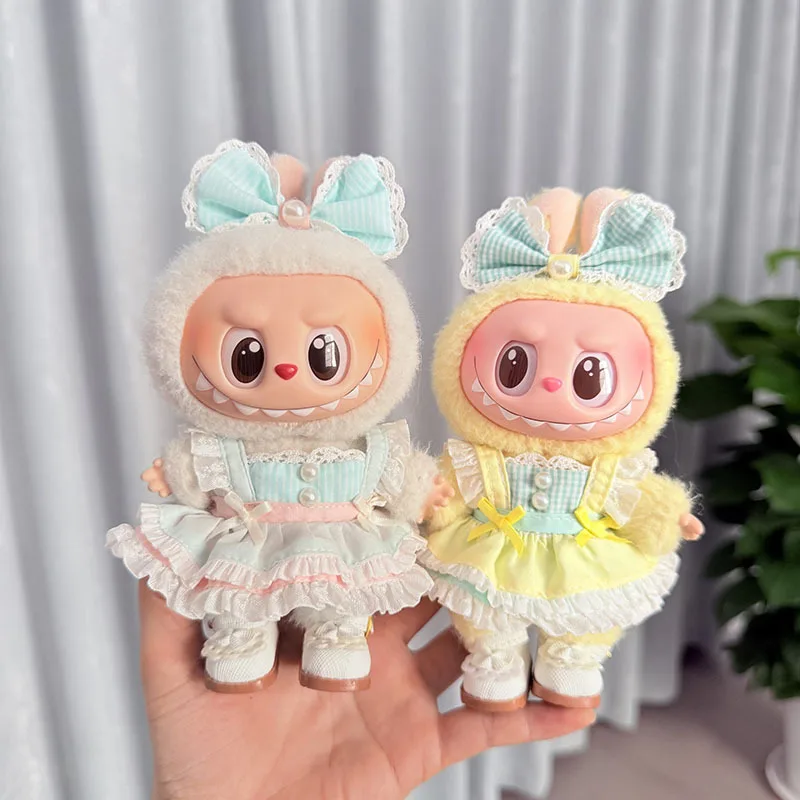 

1st/2nd/3rd Gen Labubu Keychain & Doll Outfits - Lime Sea Salt Girl Dress, Cute Plush Accessories