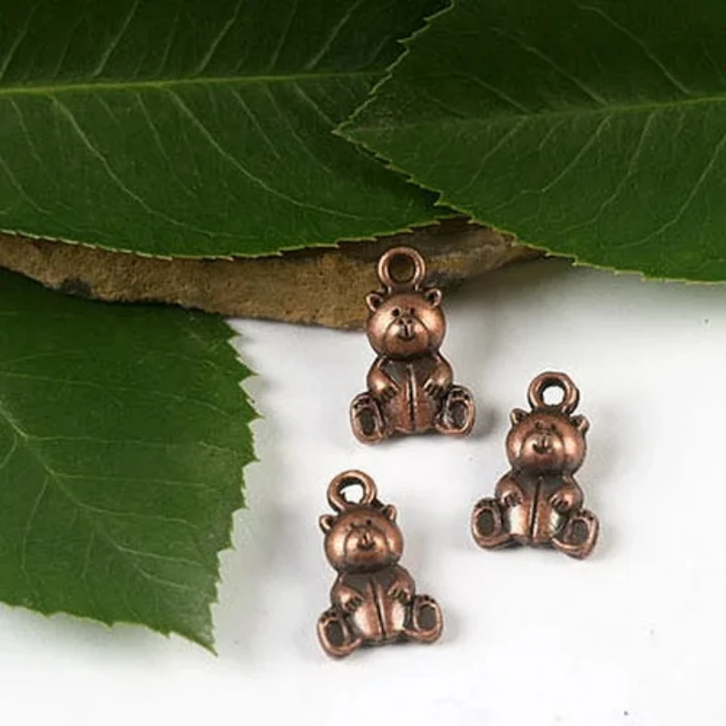 20pcs 16*10mm Copper-tone Little Bear Charms H2166 Necklace Charms