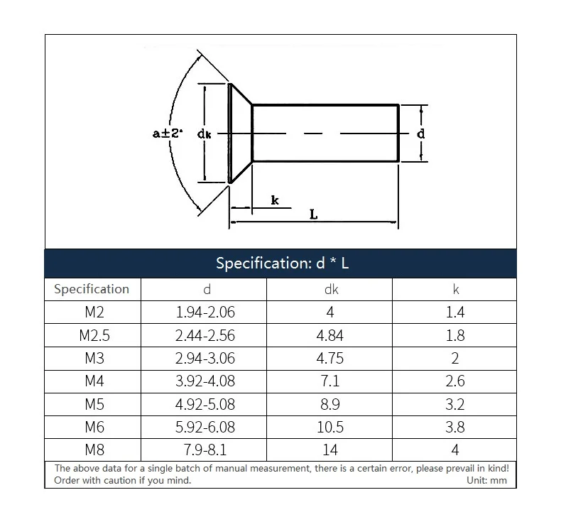 M2 M2.5 M3 M4 M5 M6 M8 GB869 304 A2-70 Stainless Steel Flat Countersunk Head Solid Self Plugging Rivet
