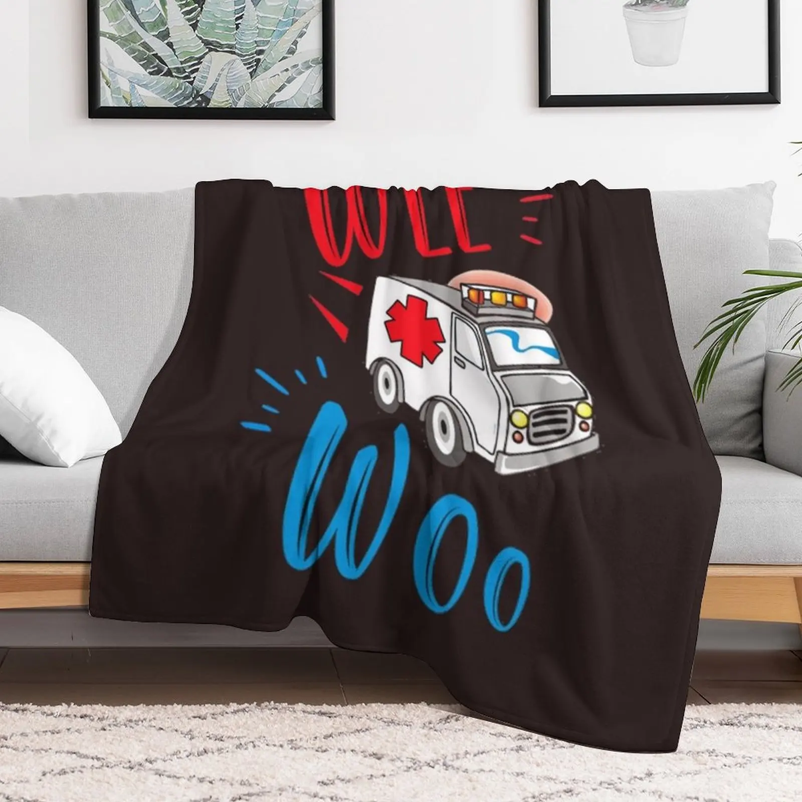 Wee woo ambulance funny nurse doctor gift, paramedic Throw Blanket Baby Soft Beds for babies Nap Blankets