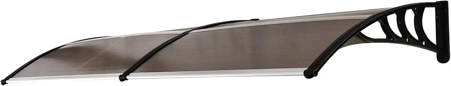 مظلة نافذة معززة من البولي كربونات مطورة للأماكن الخارجية ، الباب الأمامي ، غطاء الفناء ، مظلة الحديقة ، مجسم الشمس ، بني غامق #6