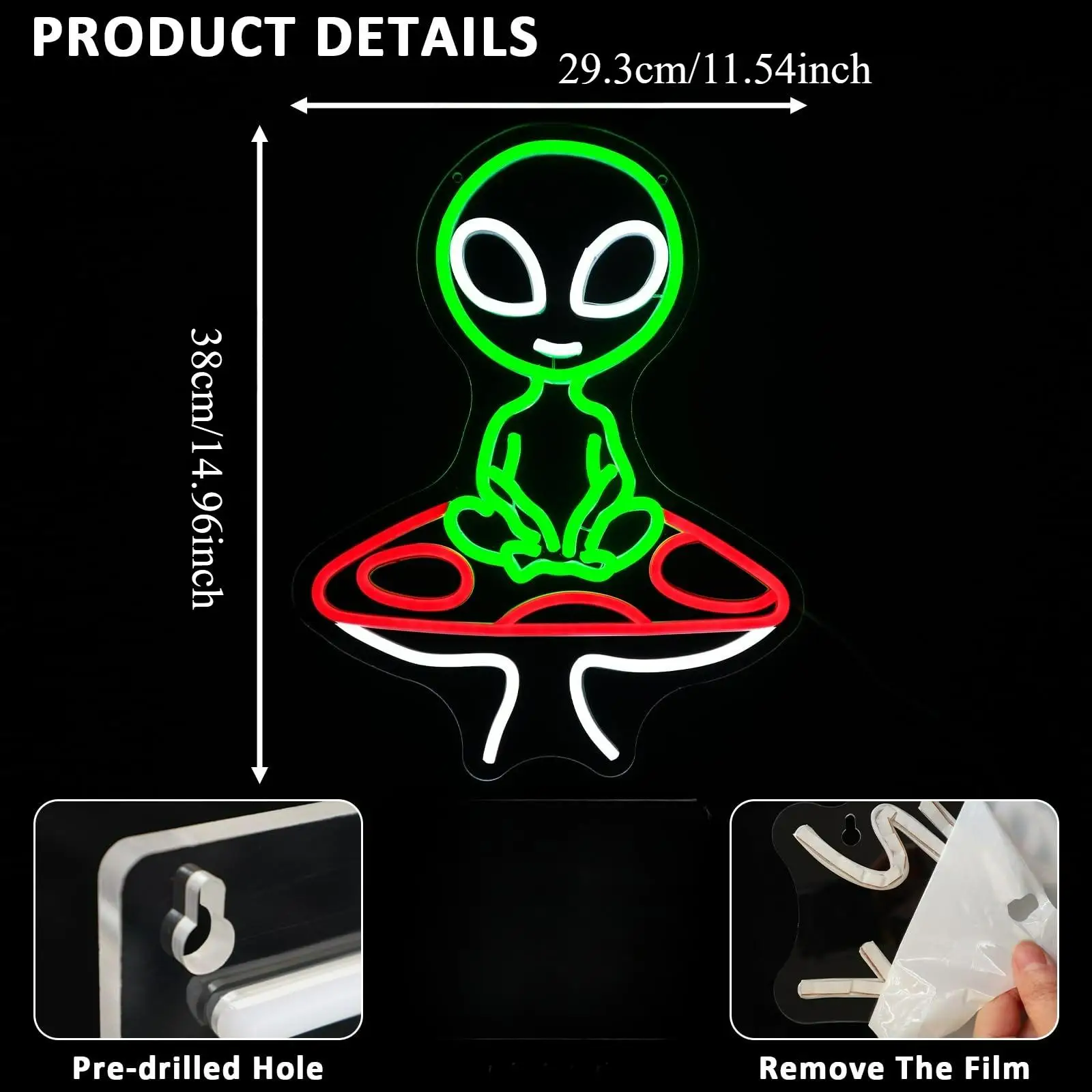 Mushroom Alien Neon Sign for Wall Decor USB Neon Lights for Bedroom Home Game Room Party Beer Bar Hip Hop Pub Man Cave Yoga Gift