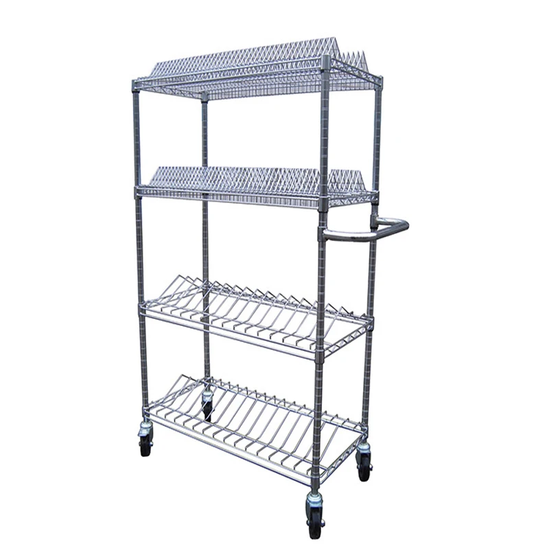 

Fashion Hot Selling Shelf Chrome Wire Shelves 5 Tiers Wire Shelving Racks Metal Rack SMT Storage Cart