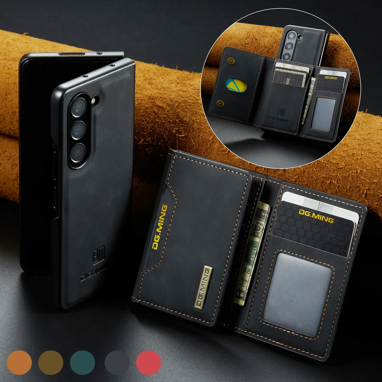 

Съемный кожаный магнитный чехол 2 в 1 для Samsung Galaxy Z Fold 7 Fold6 Fold4, чехол-кошелек для телефона