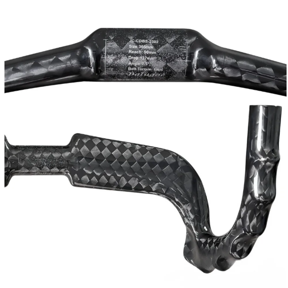 BUCKLOS Vollcarbon-Fahrradlenker, 12K Glänzender Fixie-Lenker 31,8mm Rennrad-Bogenlenker Fahrradzubehör – Detail 9