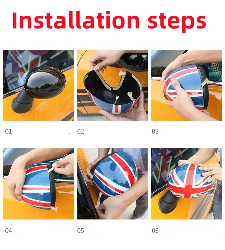 2 x Union Jack WING Mirror Covers Fit for MINI Cooper R55 R56 R60 Power Fold Mirror