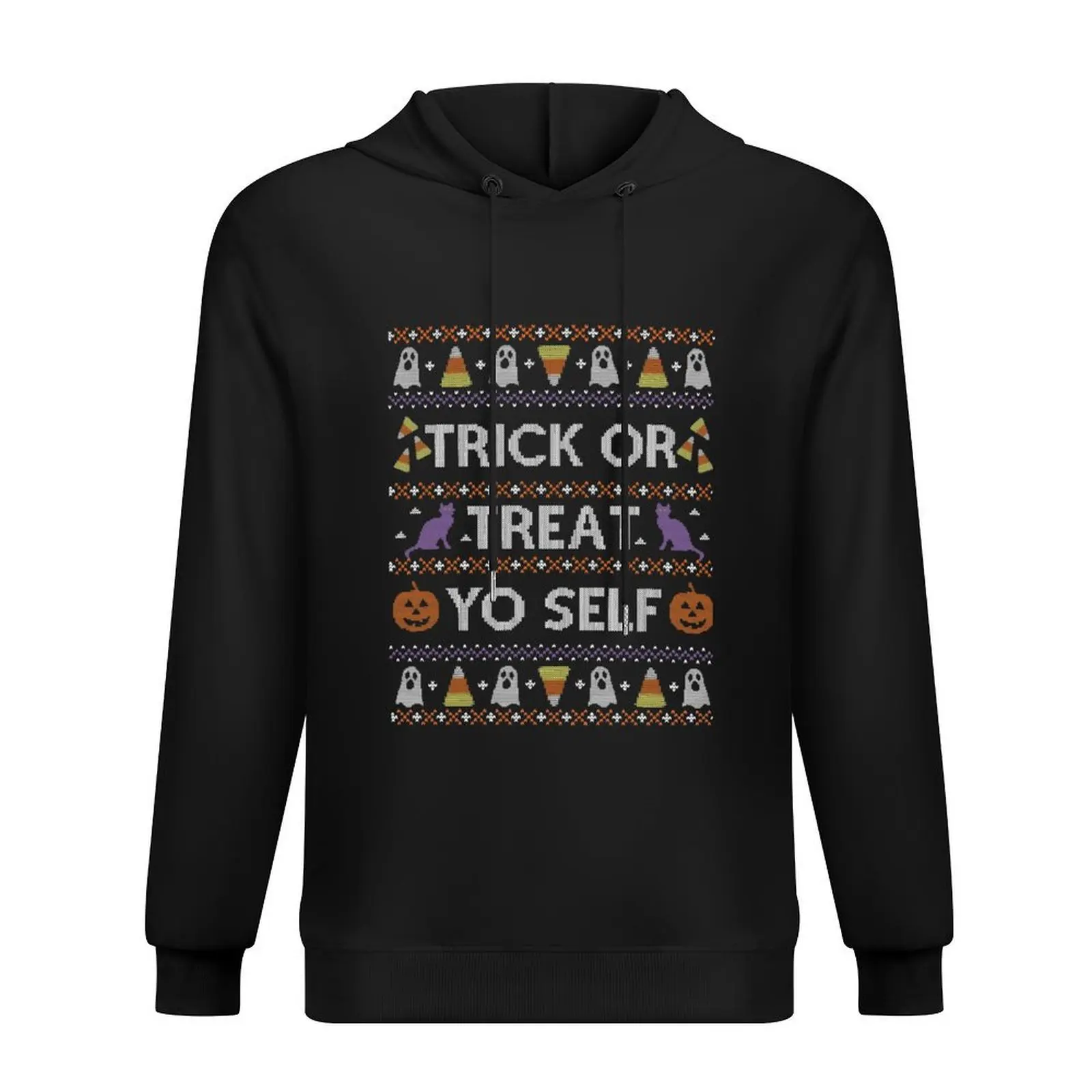 

Ugly Halloween Sweater, Treat Yo Self Hoodie autumn men wear mens clothes japanese style man hoodie