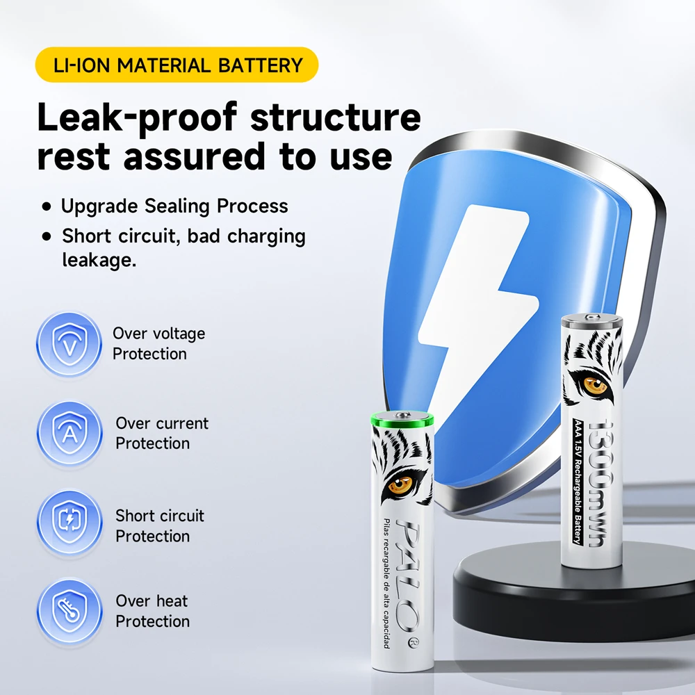 PALO Li-ion AAA Rechargeable Battery Lithium-ion 1300mWh 1.5V AAA Batteries with Fast Charging Battery Charger for 1.5V AA/AAA - AliExpress 44 PALO Li-ion AAA Rechargeable Battery Lithium-ion 1300mWh 1.5V AAA Batteries with Fast Charging Battery Charger for 1.5V AA/AAA - AliExpress 44
