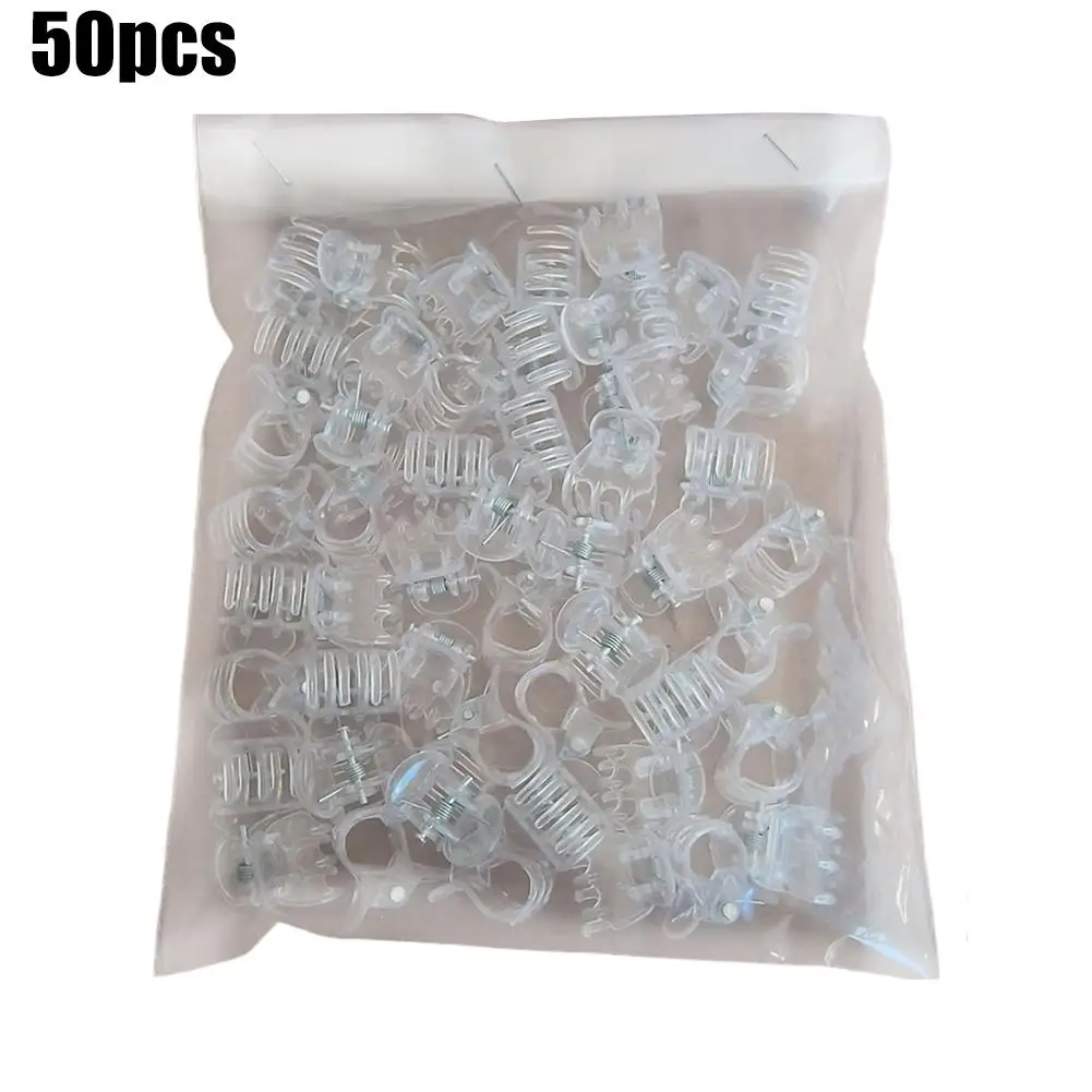 50Pcs Transparent 6 Claws Orchid Clips Plastic Butterfly Flowers Support Clear Fixer For Garden Vine Stem Plants Climbing