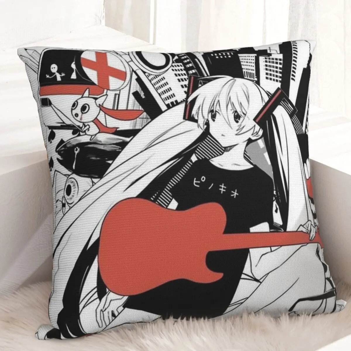 

Hatsune Miku Square Pillow Case Polyester Throw Pillow Anime Manga Vintage Pillowcase