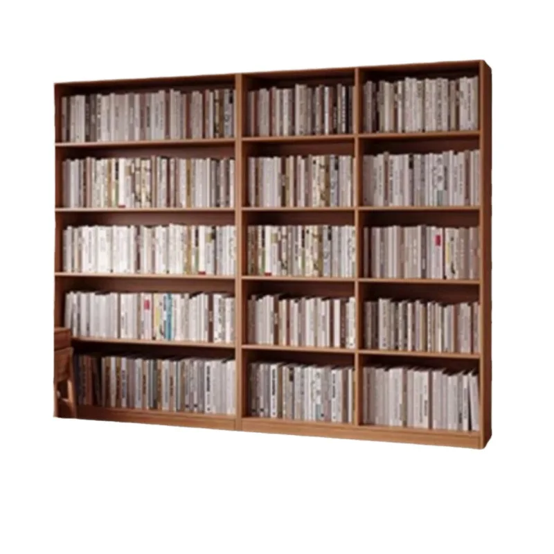 

All solid wood full wall bookcase storage study locker living room library bookshelf floor