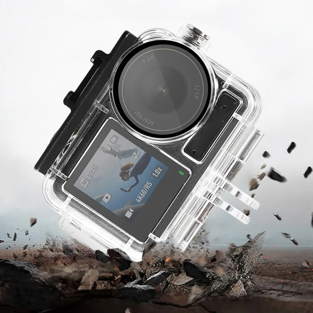 60 متر مقاوم للماء تحت الماء الإسكان غطاء الغوص مكافحة الضباب كاميرا رياضية الغوص الحال بالنسبة DJI Osmo Action 5 Pro/4/3 عمل الكاميرا