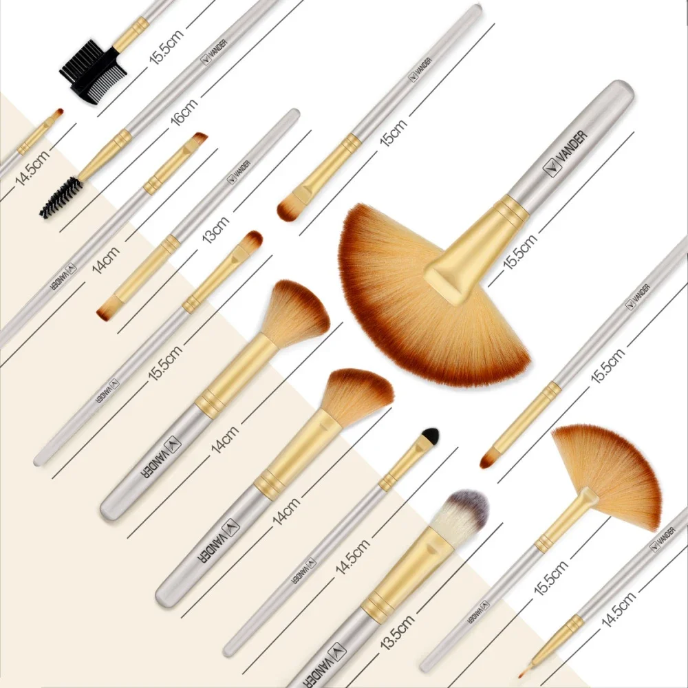 Juego de 32 Uds de brochas de maquillaje champán para base cosmética en polvo colorete sombra de ojos Kabuki mezcla brocha de maquillaje herramienta de belleza