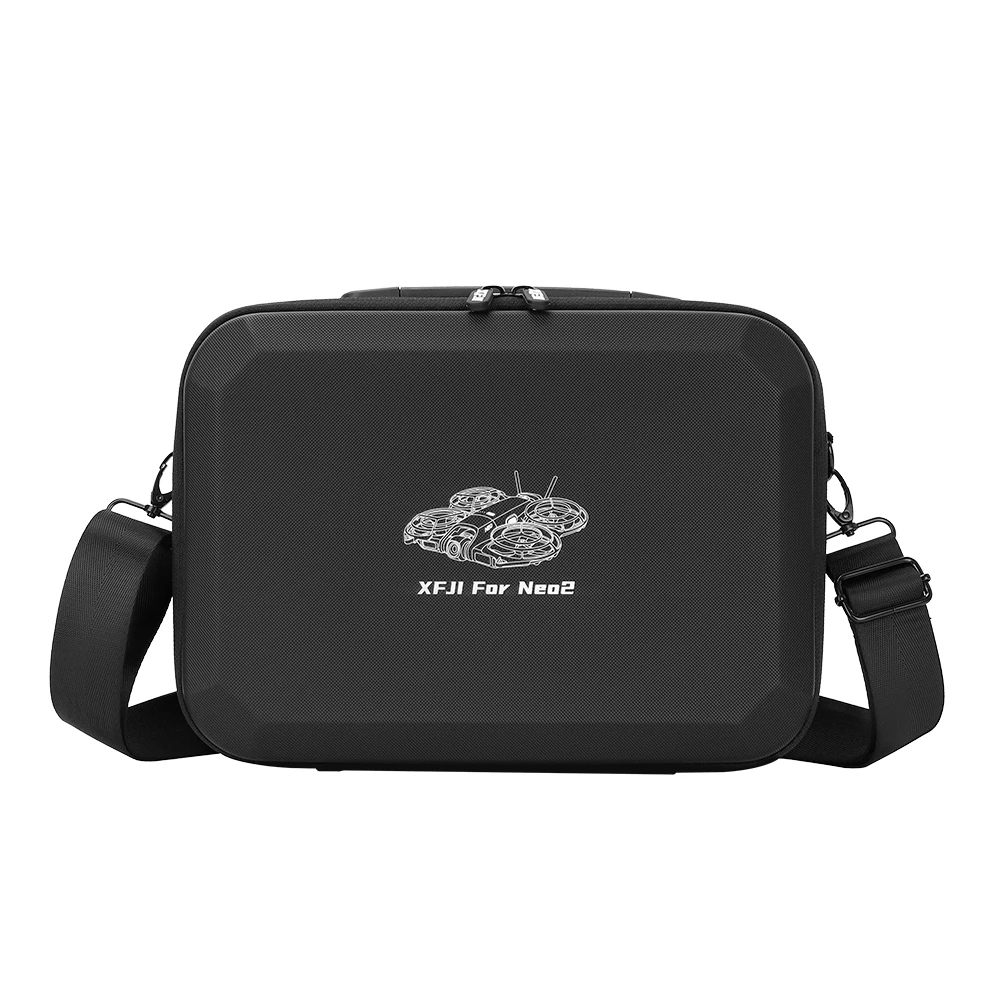 XFJI draagtas compatibel met DJI NEO 2-combo PU-leer schoudertas met harde schaal Reisopbergtas Drone-accessoires