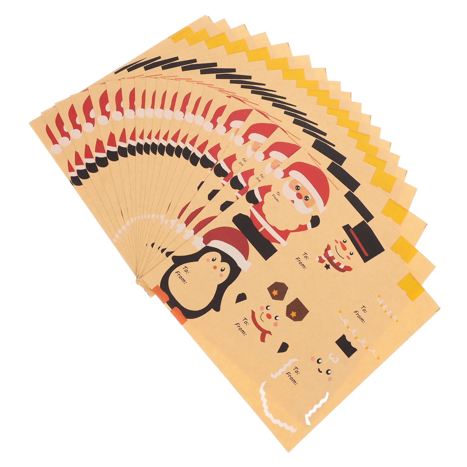 

Operitacx 20 Sheets Christmas Stickers Xmas Tags Santa Holiday Decor Labels Name Paper Present