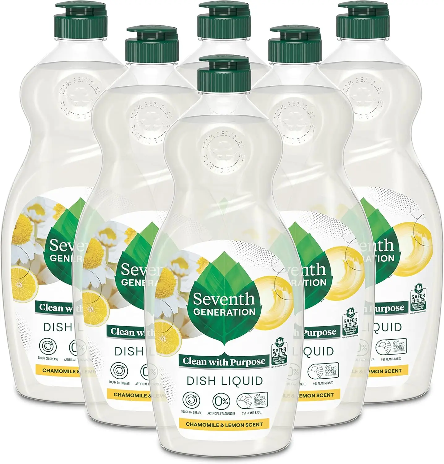 

Dish Soap Liquid Chamomile & Lemon Scent Pack of 6 Dishwashing Soap Dish Detergent Liquid Soap 19 oz