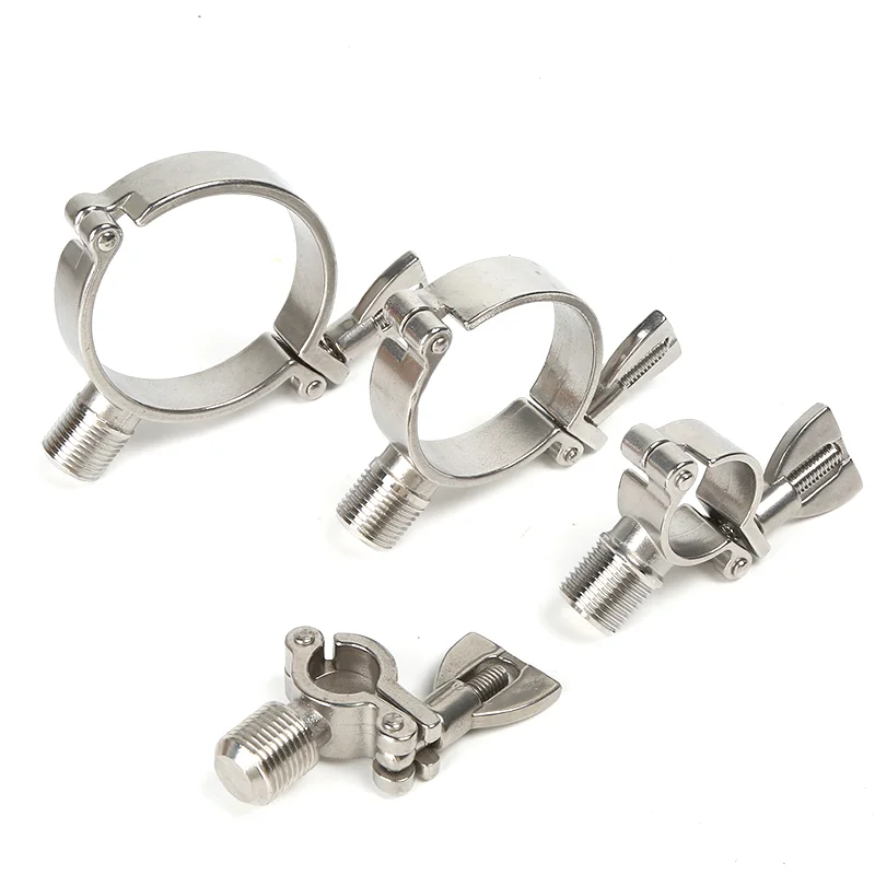 

SAP SS304 pipe clamp bracket with external thread G1/2" Stainless steel casting pipe holders 1/2inch-6inch pipe hangers