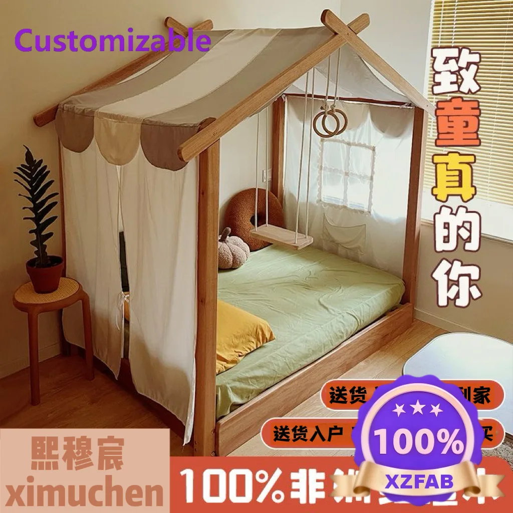 Factory Direct 2026 Tree house African red sandalwood popsicle bed retractable children's bed boy solid wood tree house bed prin