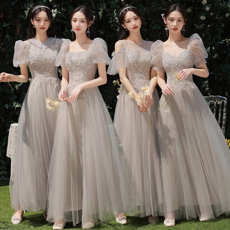 

Ele Maid of Dr Slimming Student aduation Gown Sister up Fairy Aosphere Long Sve ort Sve Wedding P...