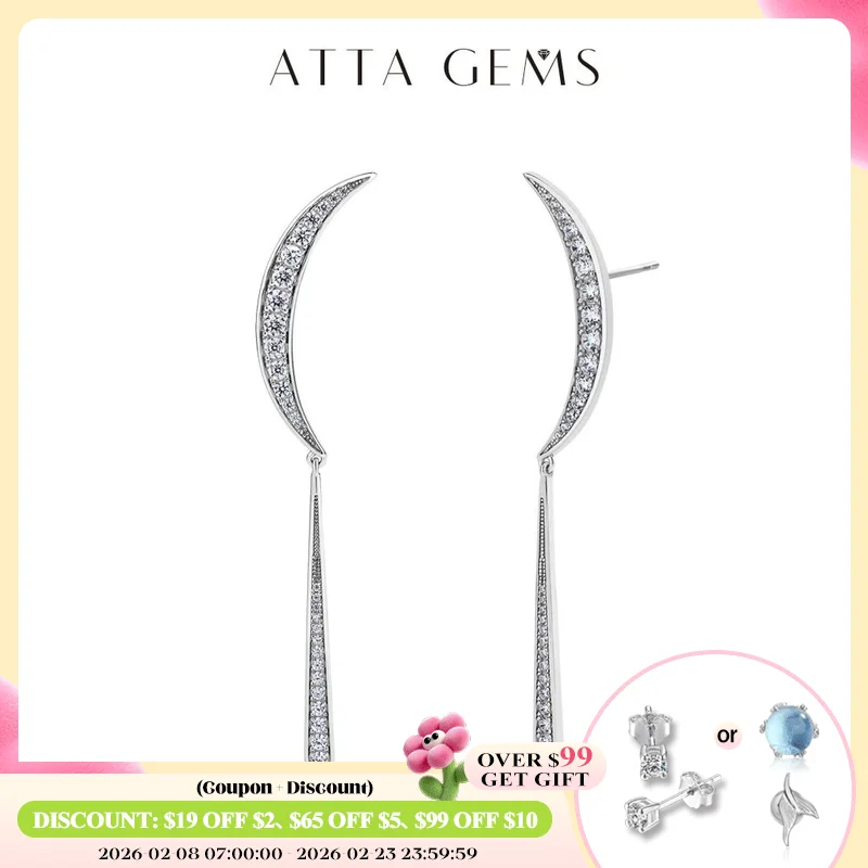 

ATTAGEMS Elegant 5A Zircon Drop Earrings for Women Lab Created Gemston S925 Silver White Gold Plated Wedding Bride Jewelry Gifts
