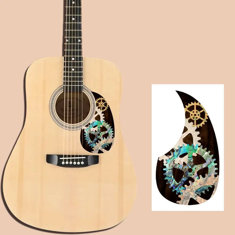 Professional Self-adhesive Folk Guitar Pickguard Teardrop Printed Pattern Pick Guard Sticker PVC DIY Scratch Plate