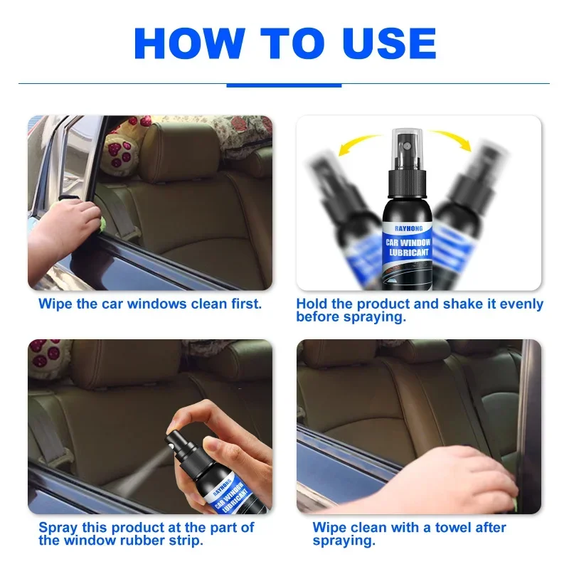 60ml Car Window Lubricant Lift Glass Sunroof Track Car Doors Sealing Strip  Rubber Eliminating Abnormal Noises Lubrication Spray - AliExpress 34