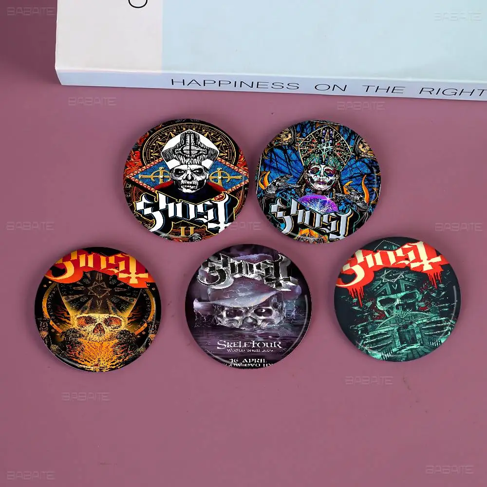 Classic Ghost Band 32/44/58mm Round Cartoon Brooches Handmade Pins For Backpack Jewelry Accessories Gifts Creative Badge