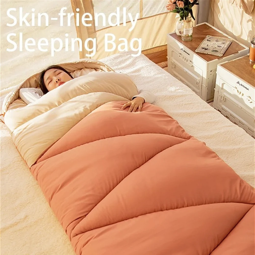 Ultralight Outdoor Camping Sleeping Bag Four Seasons Universal Cotton Sleeping Bag Suitable for Outdoor Travel Hiking