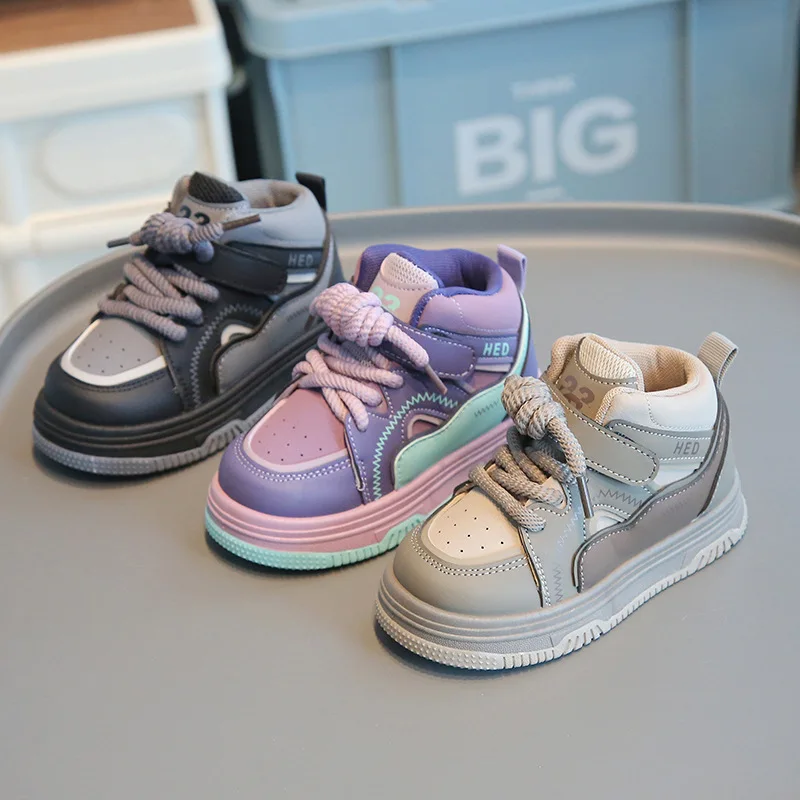 

Fashion Versatile Kids Sneakers 2025 Spring New Girls Casual Shoes Soft Soled Boy Shoe Simple Girls' Flat Sports Shoes Кроссовки