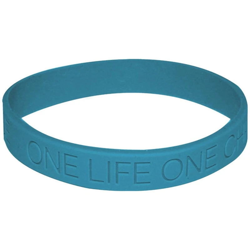 1pc Trendy Minimalist Silicone Bracelet One Life One Chance Never Give Up Sports Rubber Bracelet Wristband for Men Women Jewelry