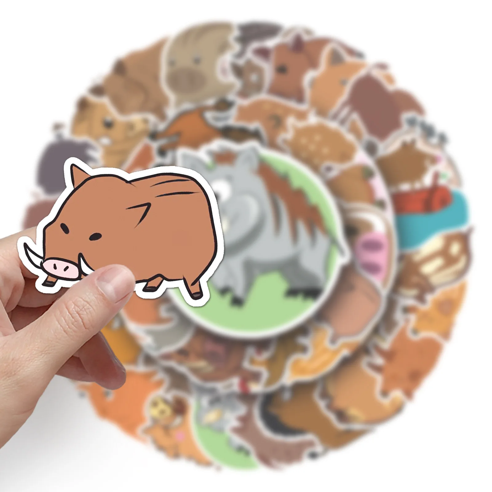 50 قطعة ملصقات الكرتون الخنزير البري لطيف الحيوان الكتابة على الجدران الاطفال اللعب الأمتعة المحمول الهاتف الغيتار سيارة الدراجة الشارات الديكور اللعب هدية